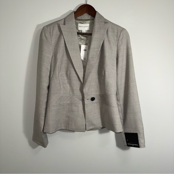 Banana Republic Women's Light Gray Blazer Size 8 - Picture 1 of 7
